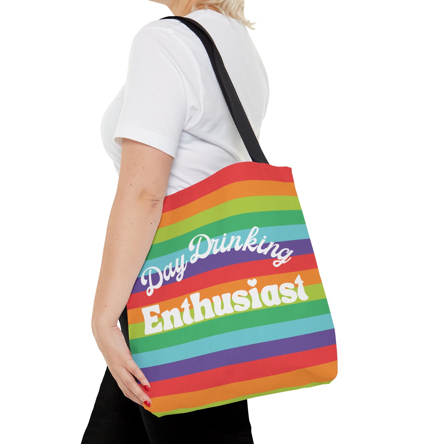 Day Drinking Enthusiast Tropical Rainbow Tote Bag