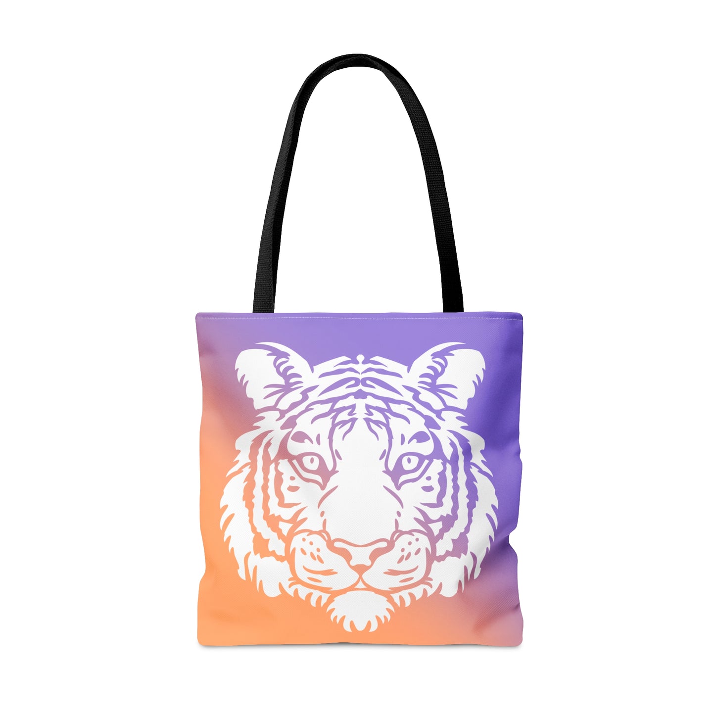 Purple & Orange Gradient Tiger Canvas Tote Bag