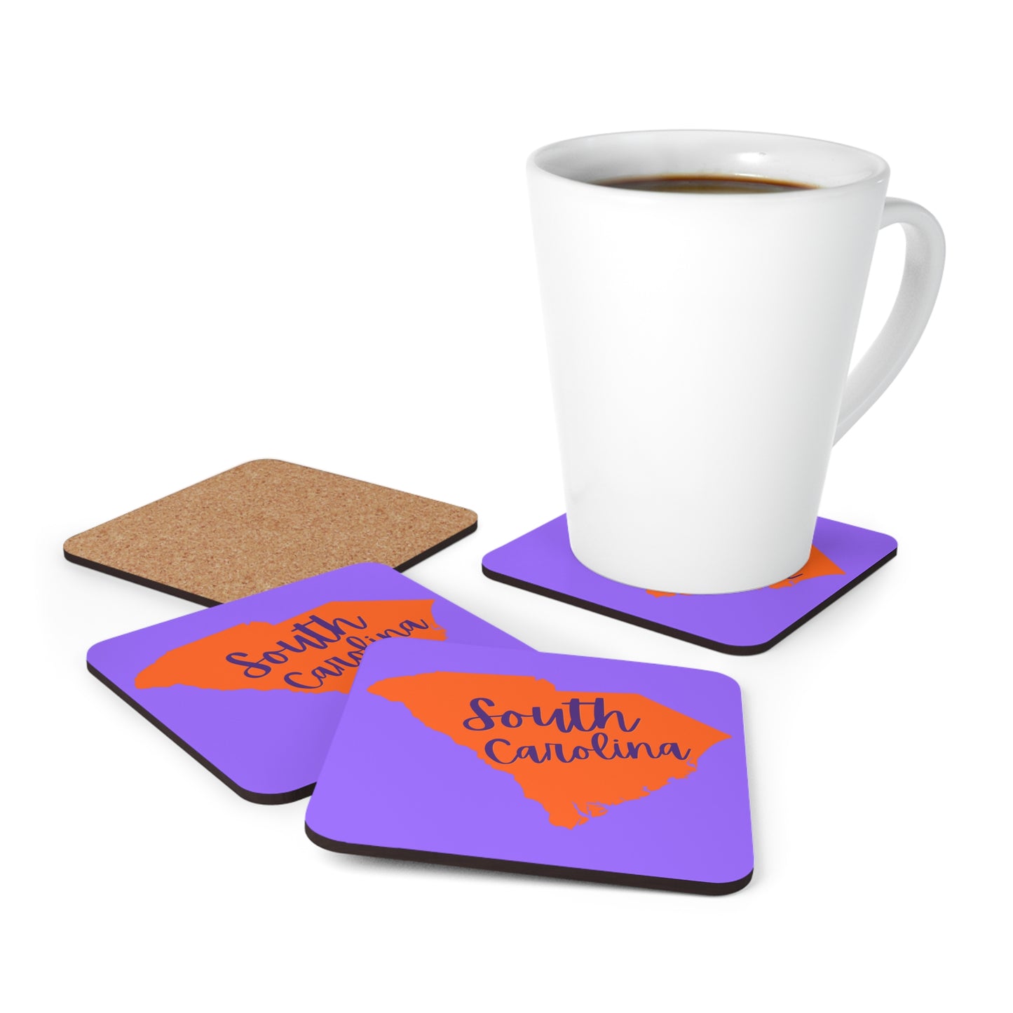Purple & Orange South Carolina Coaster Set