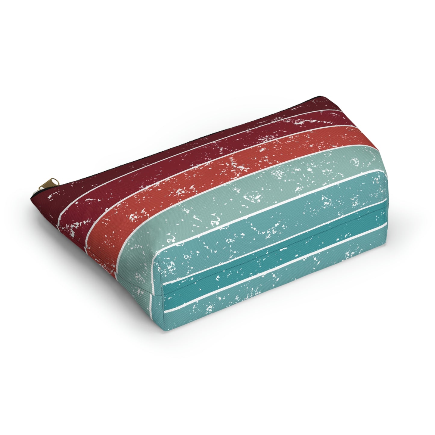 Garnet, Coral, & Teal Vintage Accessory Pouch with T-bottom