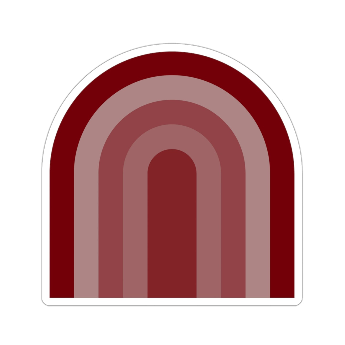 Garnet Maroon Rainbow Vinyl Kiss-Cut Sticker - BowsAndArtsDesigns