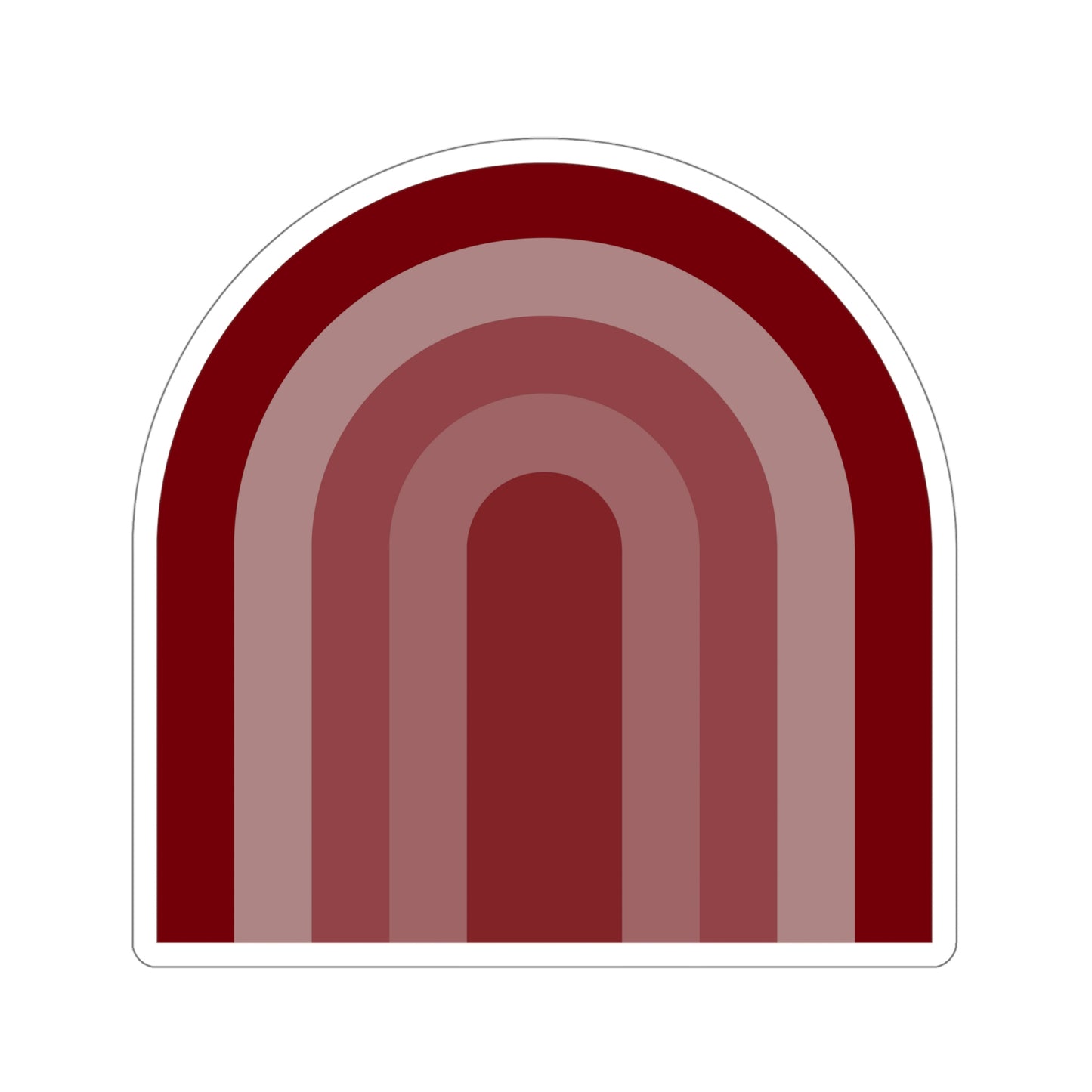 Garnet Maroon Rainbow Vinyl Kiss-Cut Sticker - BowsAndArtsDesigns