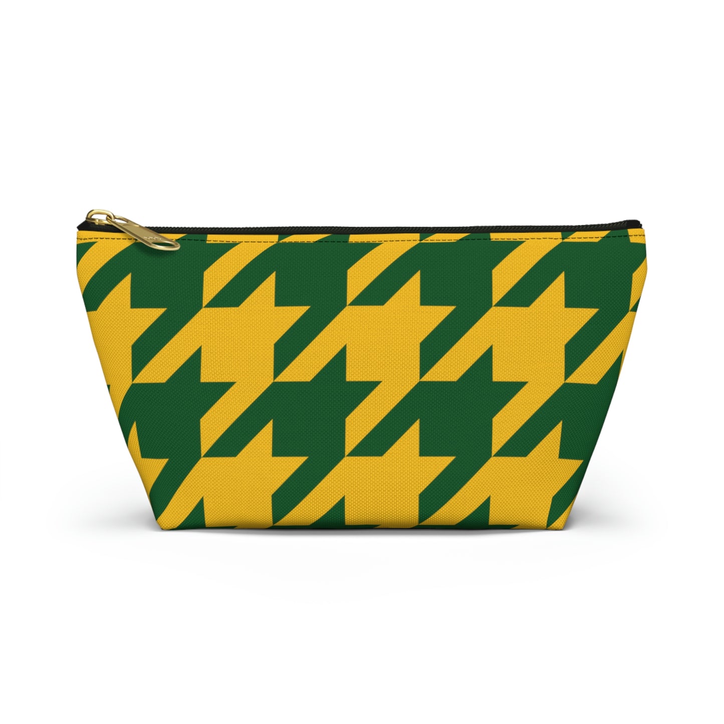 Green & Yellow Accessory Pouch with T-bottom - BowsAndArtsDesigns