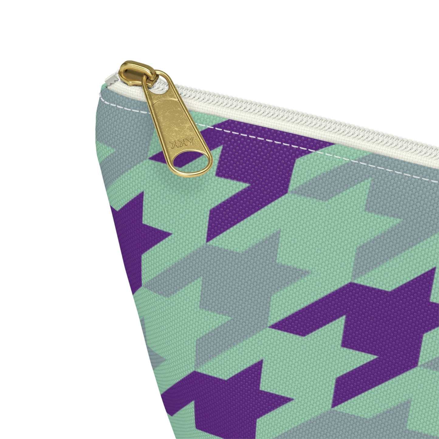 Purple & Mint Accessory Pouch with T-bottom - BowsAndArtsDesigns