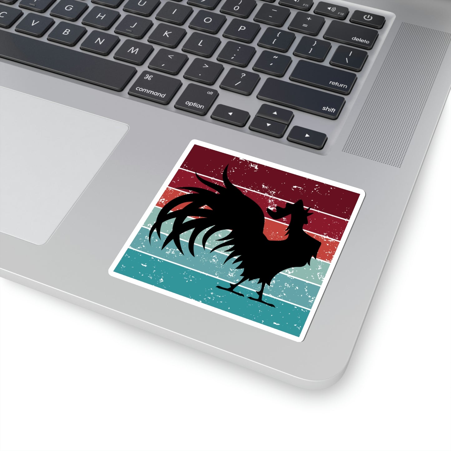 Garnet, Coral, & Teal Vintage Rooster Gamecock Vinyl Kiss-Cut Sticker