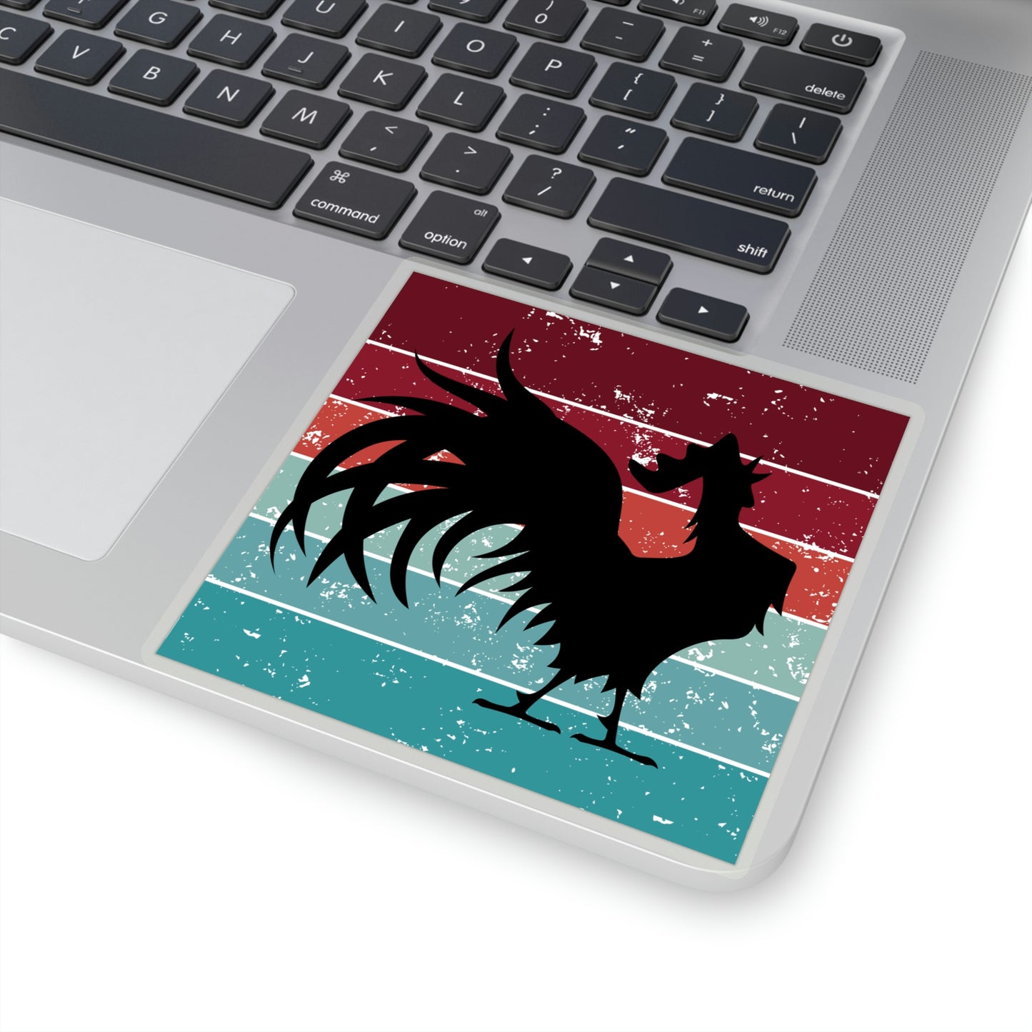 Garnet, Coral, & Teal Vintage Rooster Gamecock Vinyl Kiss-Cut Sticker