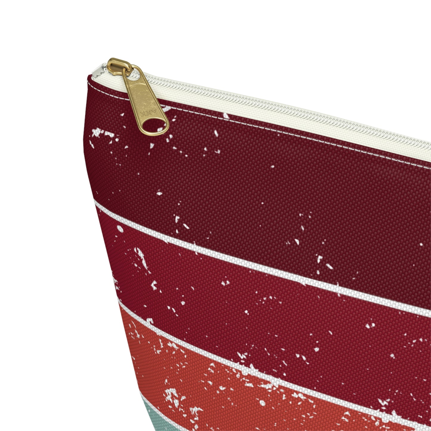Garnet, Coral, & Teal Vintage Accessory Pouch with T-bottom