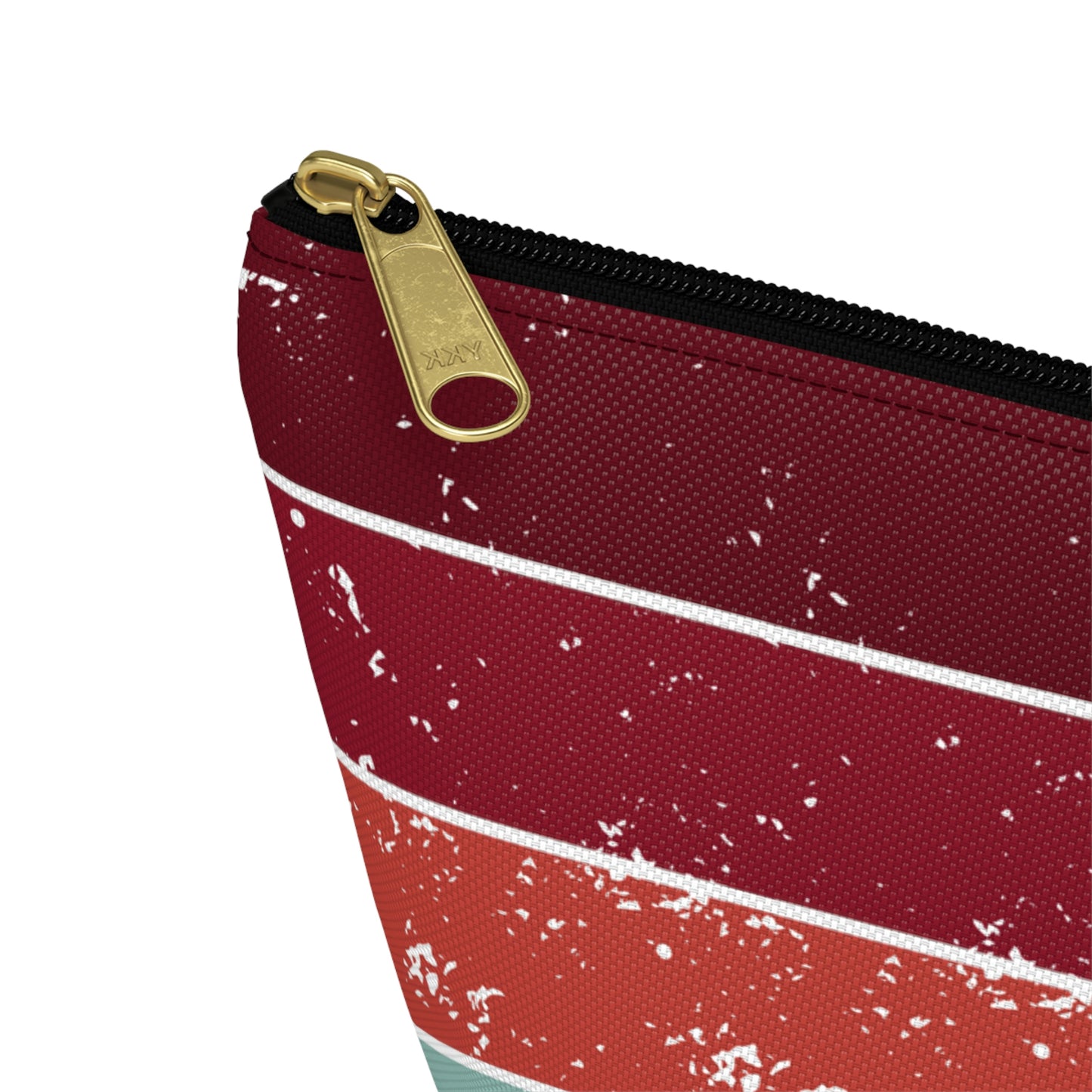 Garnet, Coral, & Teal Vintage Accessory Pouch with T-bottom