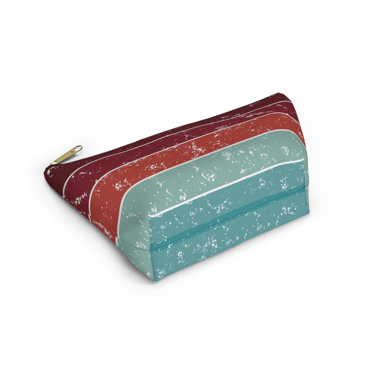 Garnet, Coral, & Teal Vintage Accessory Pouch with T-bottom