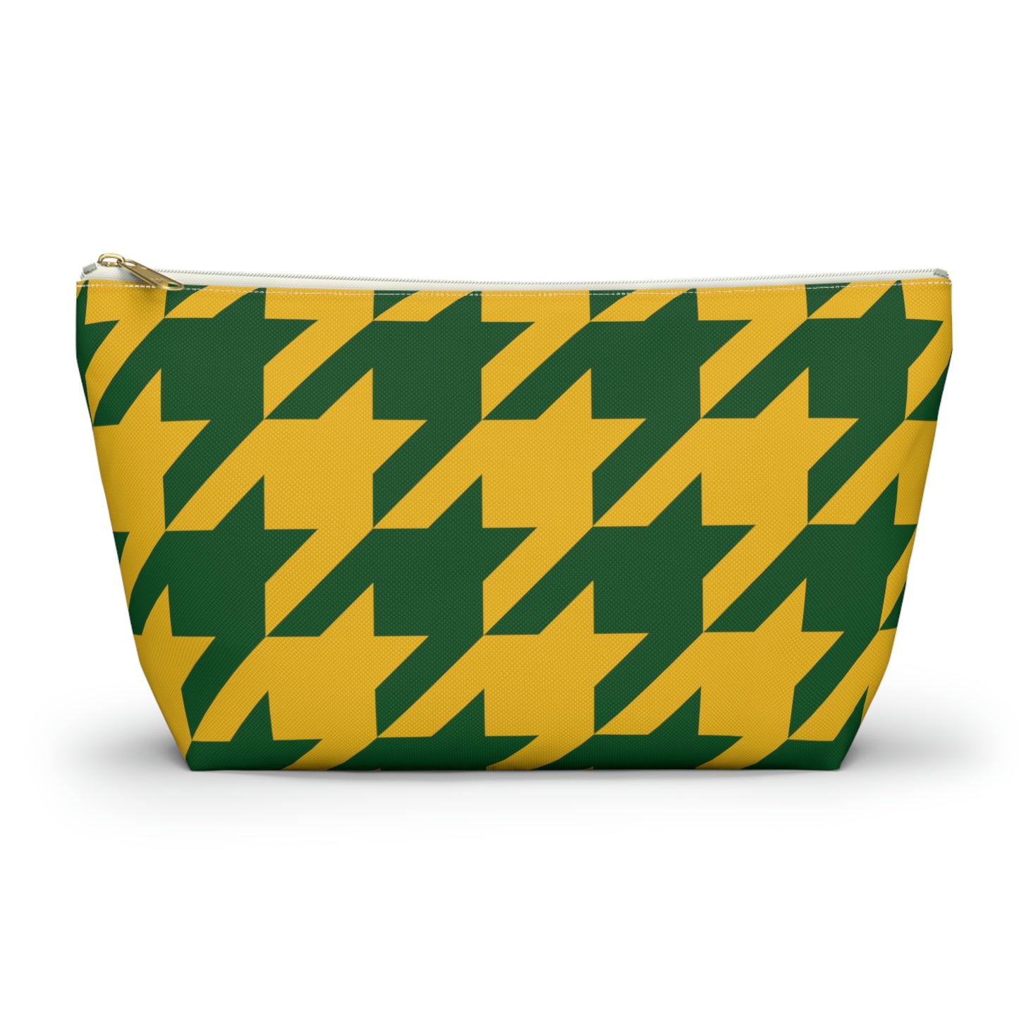 Green & Yellow Accessory Pouch with T-bottom - BowsAndArtsDesigns