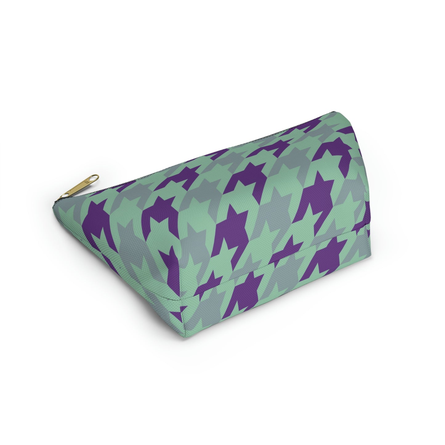Purple & Mint Accessory Pouch with T-bottom - BowsAndArtsDesigns