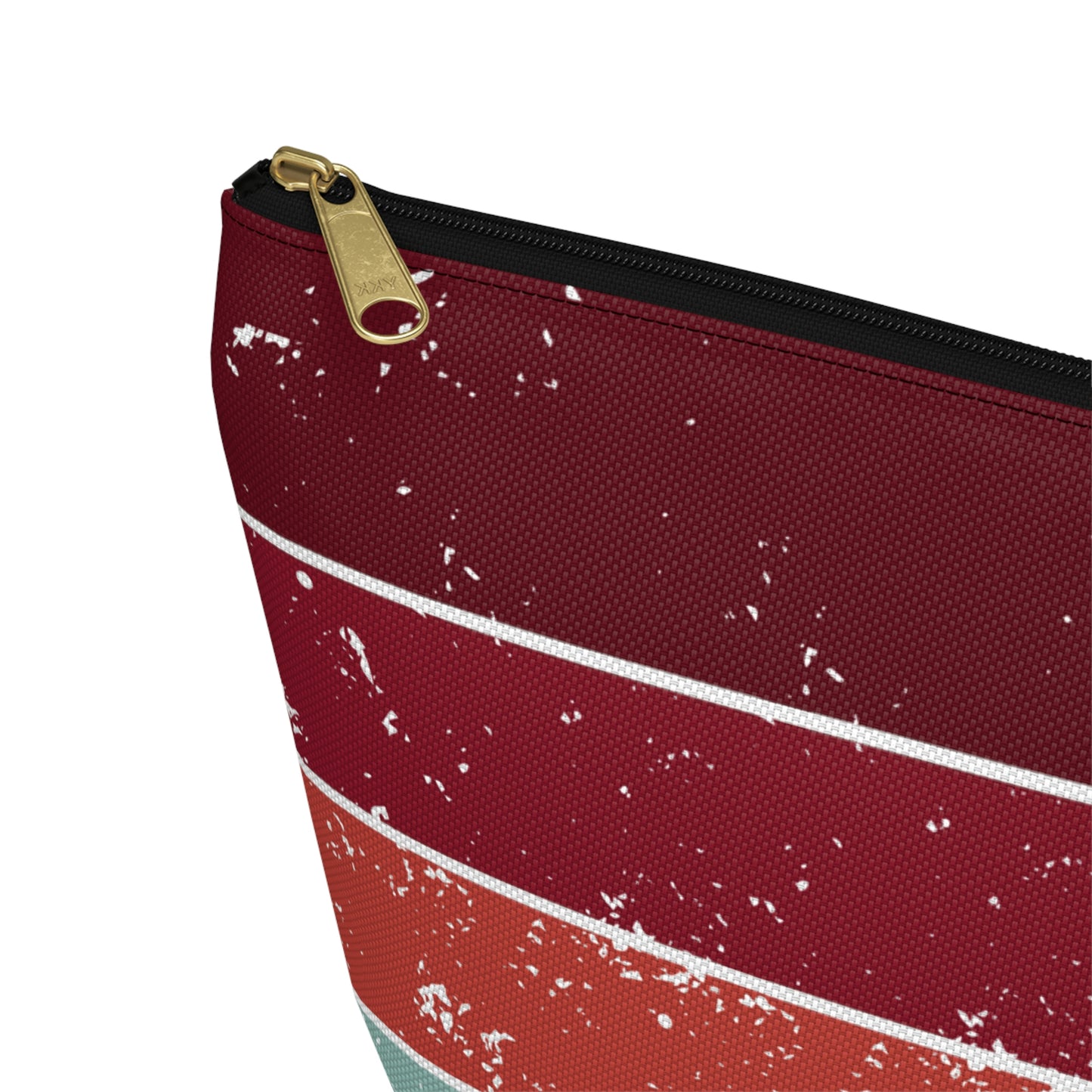 Garnet, Coral, & Teal Vintage Accessory Pouch with T-bottom