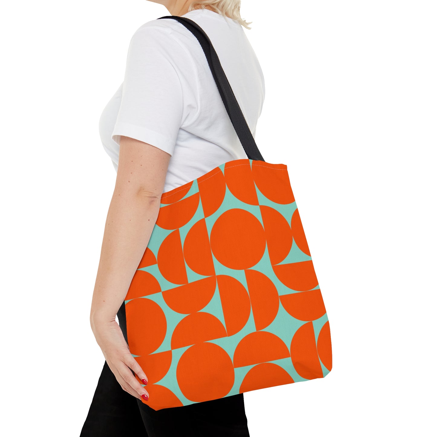 Orange & Mint Mid Century Modern Tote Bag