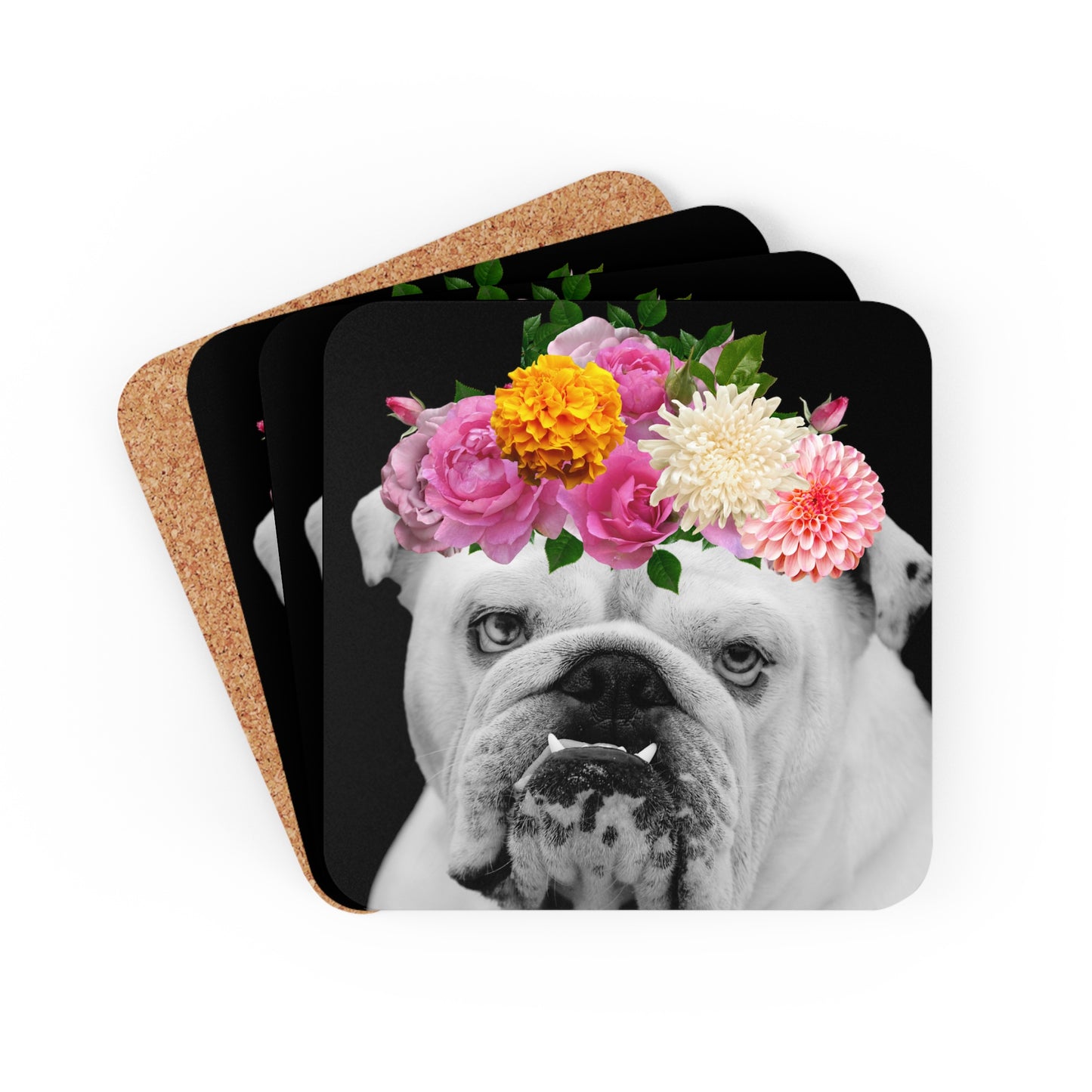 Very Pretty Bulldog Coaster Set