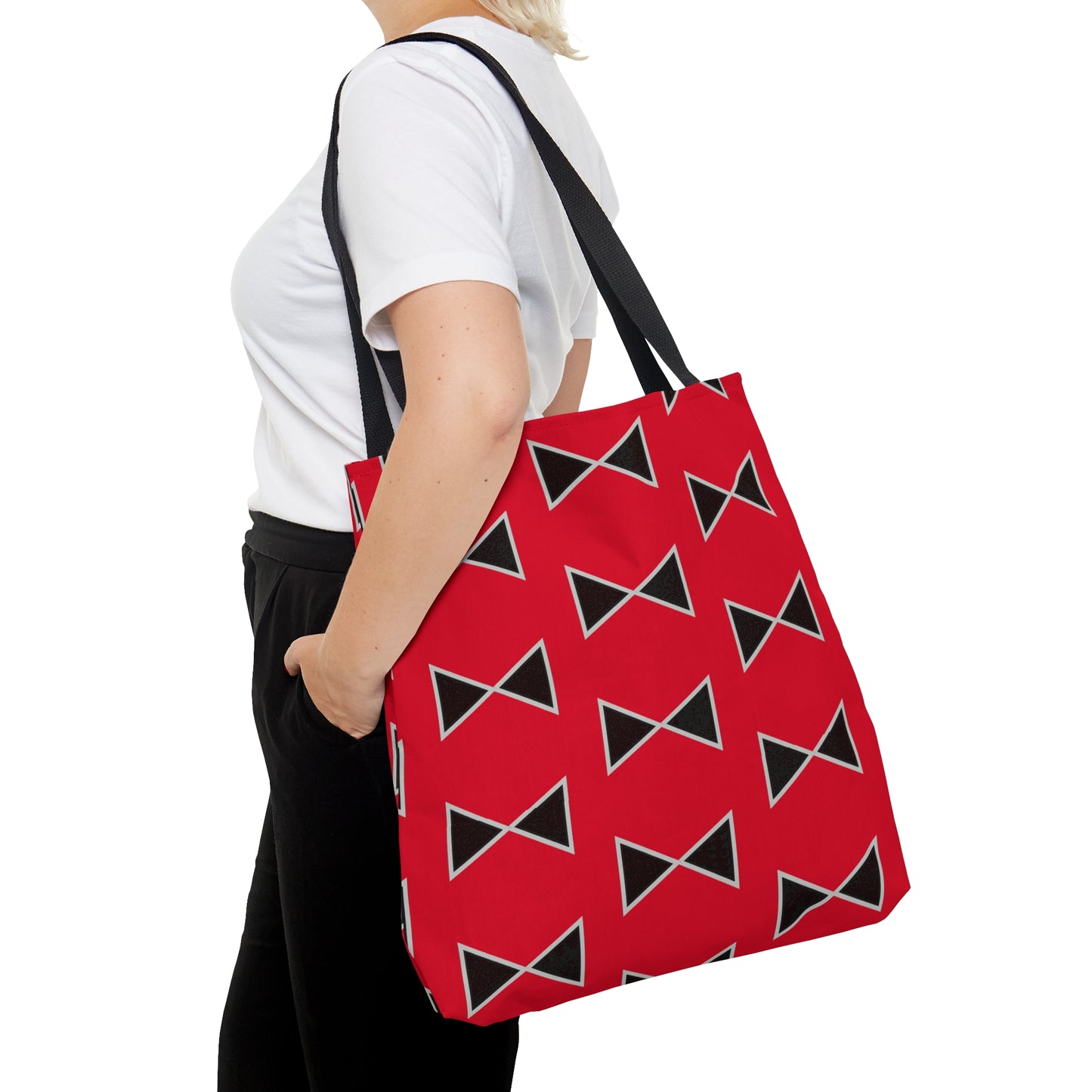 Red & Black Bows Canvas Tote Bag
