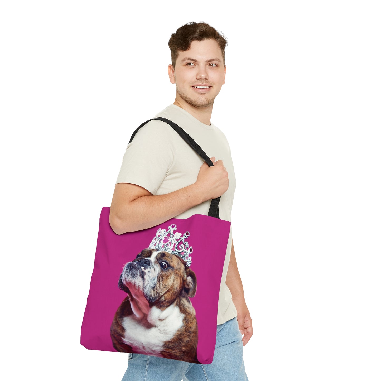 Princess Bulldog Canvas Tote Bag