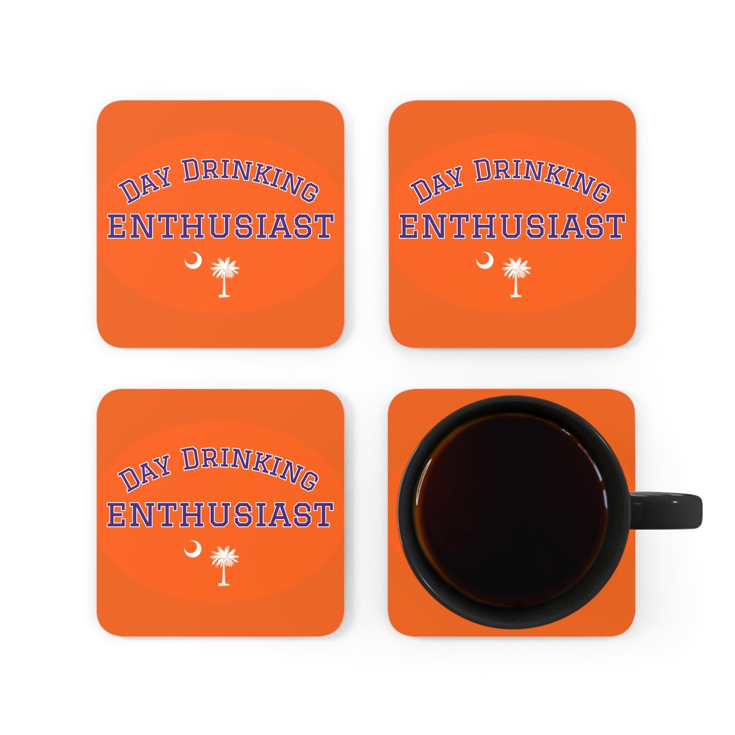 Orange & Purple Day Drinking Enthusiast Coaster Set