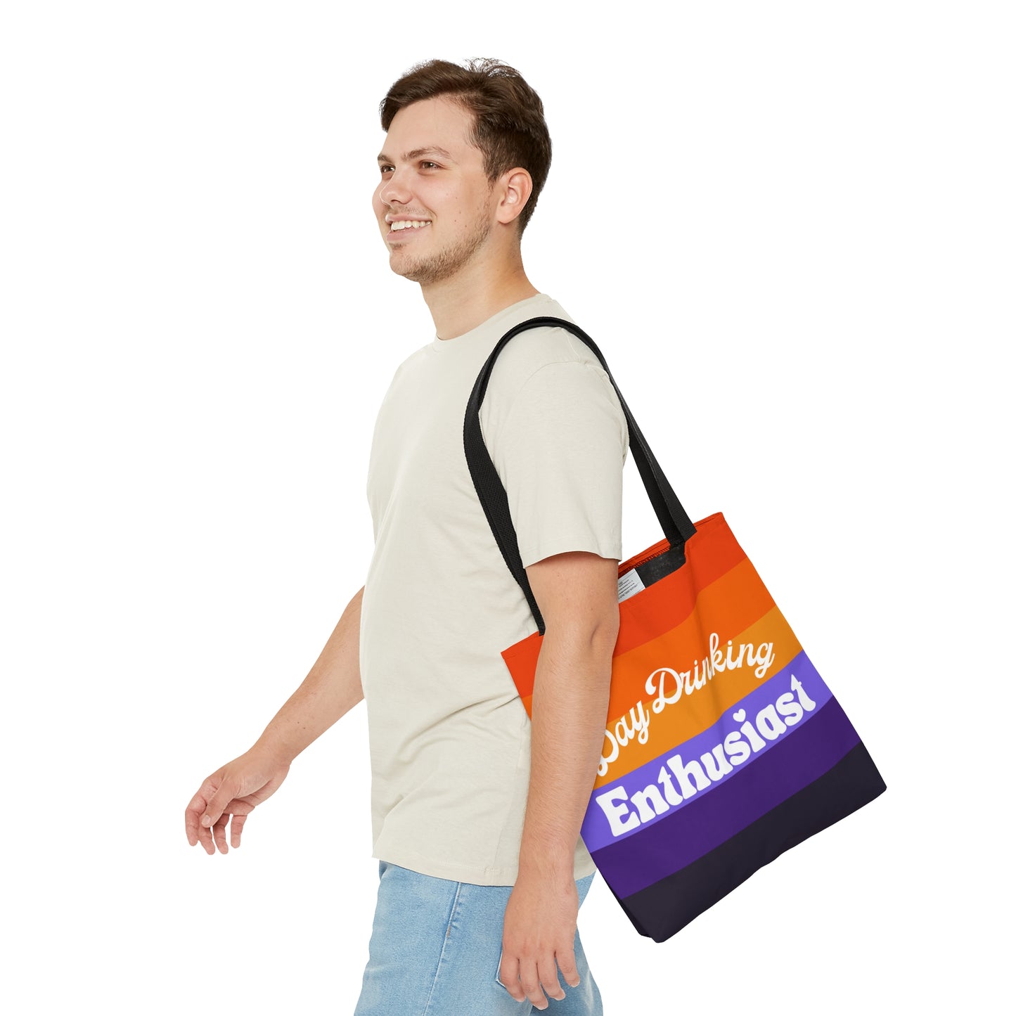 Orange & Purple Day Drinking Enthusiast Canvas Tote Bag