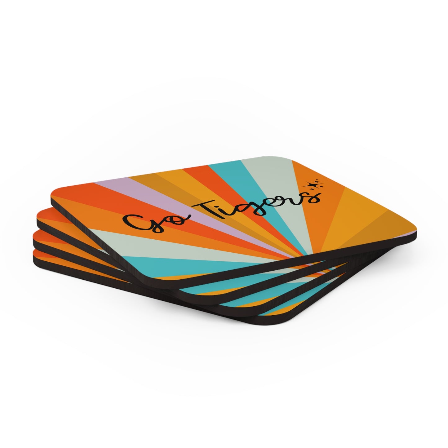 Go Tigers Starburst Coaster Set
