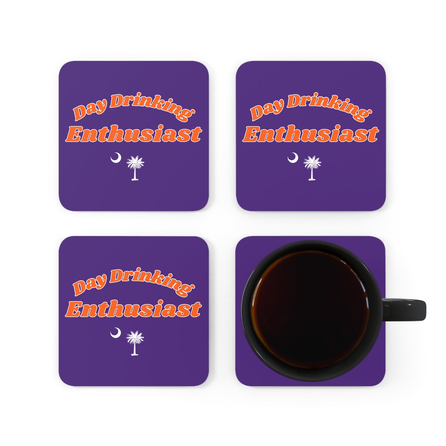 Purple & Orange Day Drinking Enthusiast Coaster Set