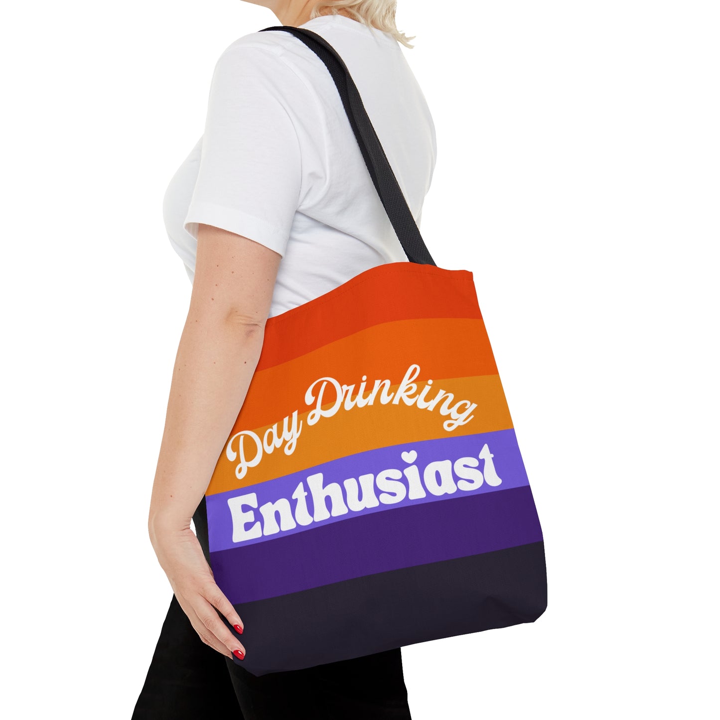 Orange & Purple Day Drinking Enthusiast Canvas Tote Bag