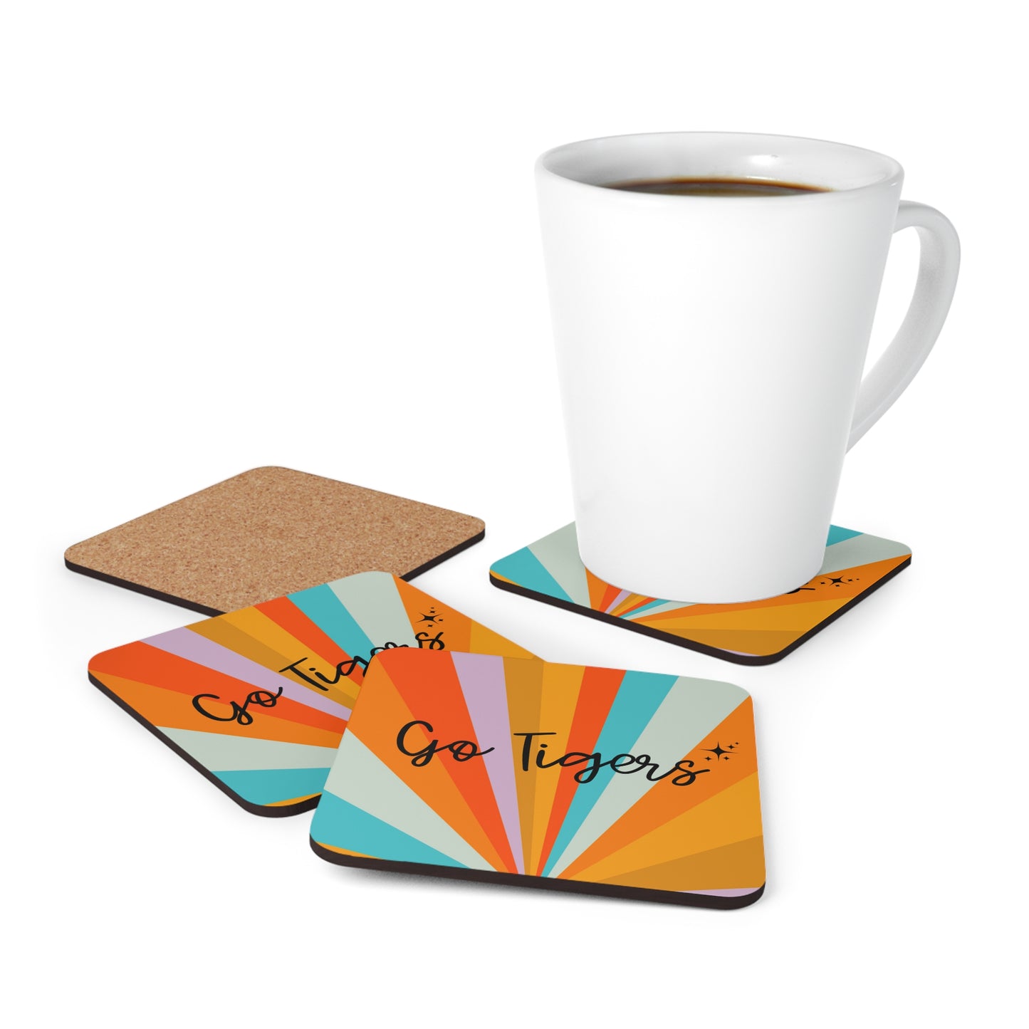Go Tigers Starburst Coaster Set
