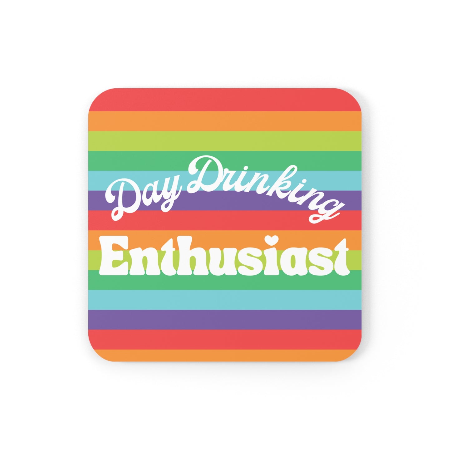 Day Drinking Enthusiast Tropical Rainbow Coaster Set