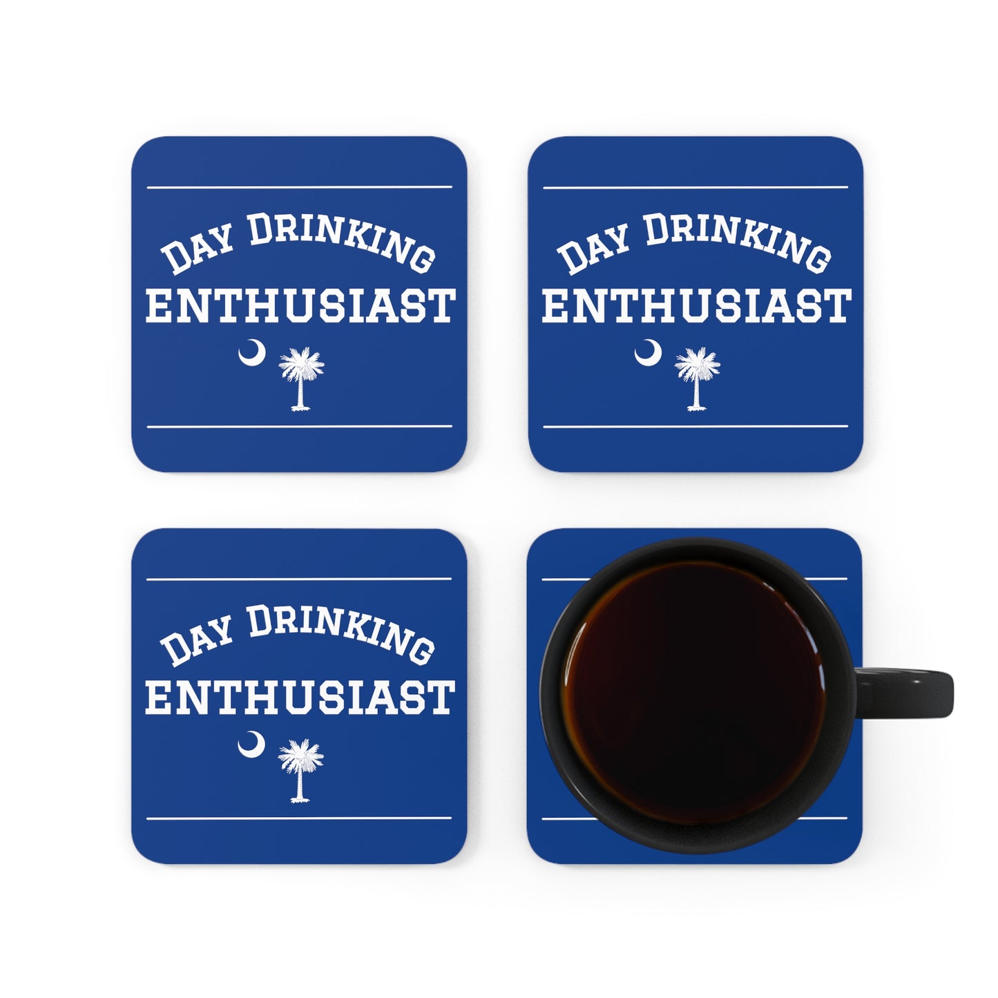 Blue & White Day Drinking Enthusiast Coaster Set