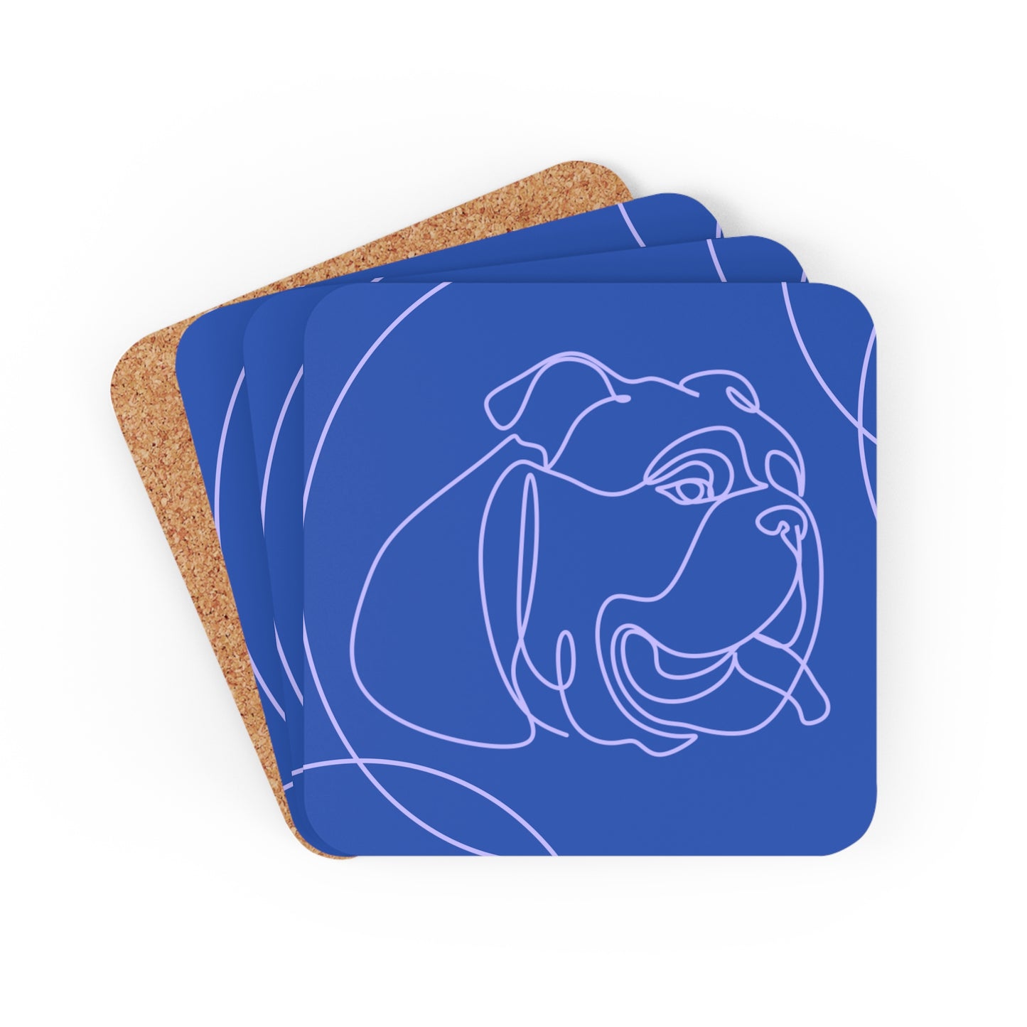 Color Pop Bulldog Aesthetic Coaster Set