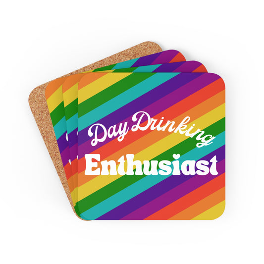 Day Drinking Enthusiast Rainbow Coaster Set