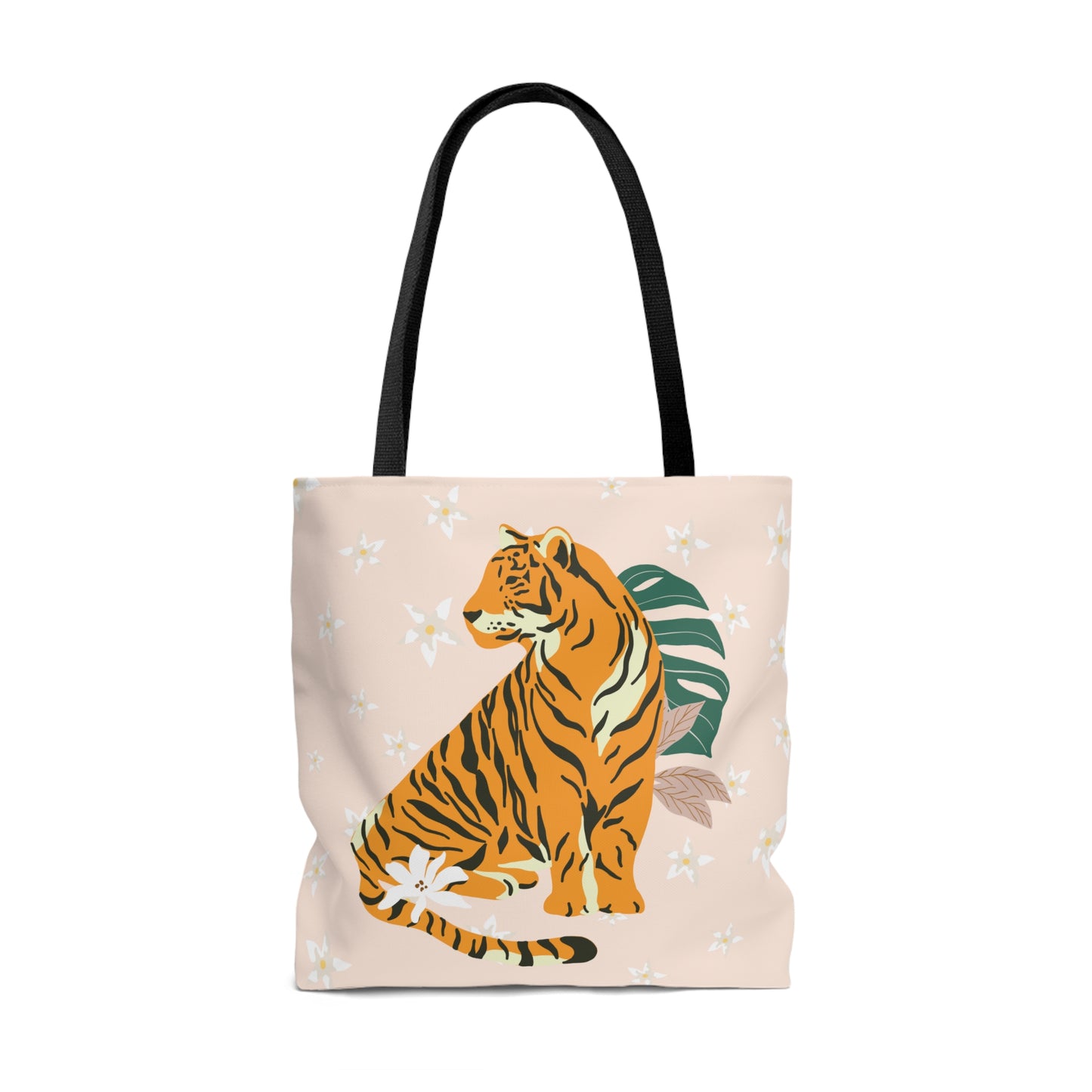 Boho Tiger & Lilies Canvas Tote Bag