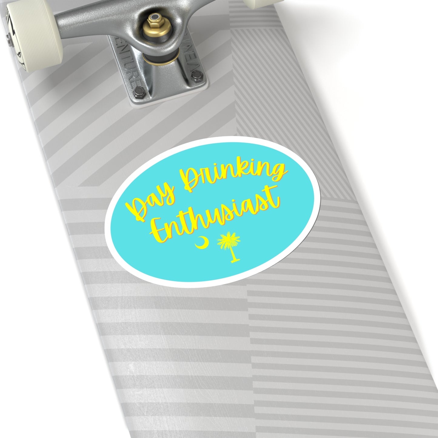 Turquoise & Yellow Day Drinking Enthusiast Sticker