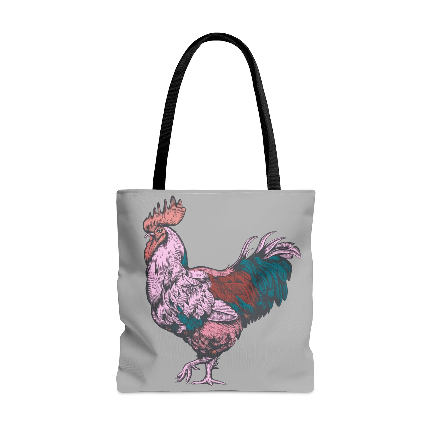 Pink & Turquoise Rooster Gamecock Canvas Tote Bag