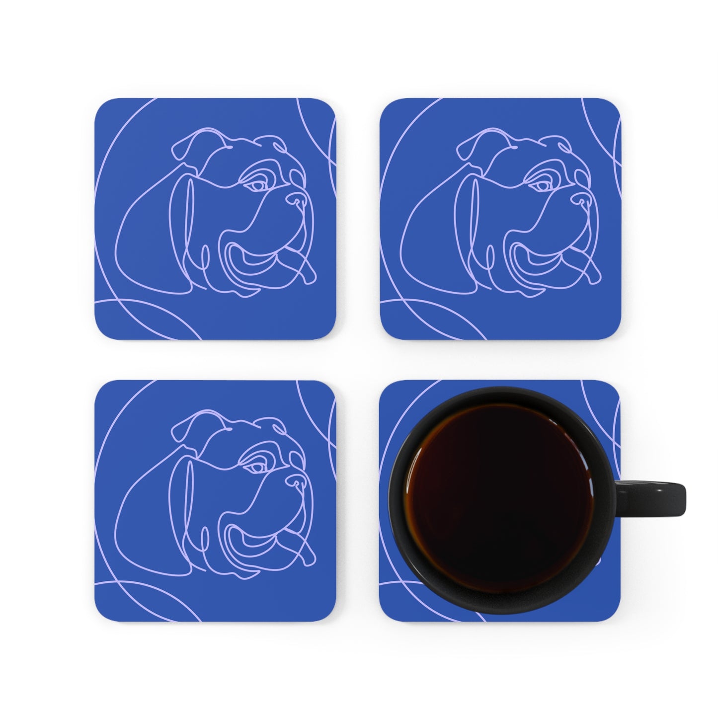Color Pop Bulldog Aesthetic Coaster Set