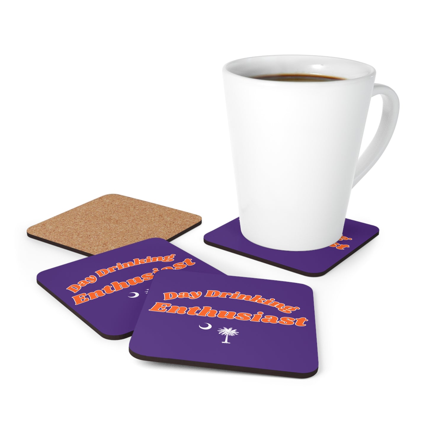 Purple & Orange Day Drinking Enthusiast Coaster Set