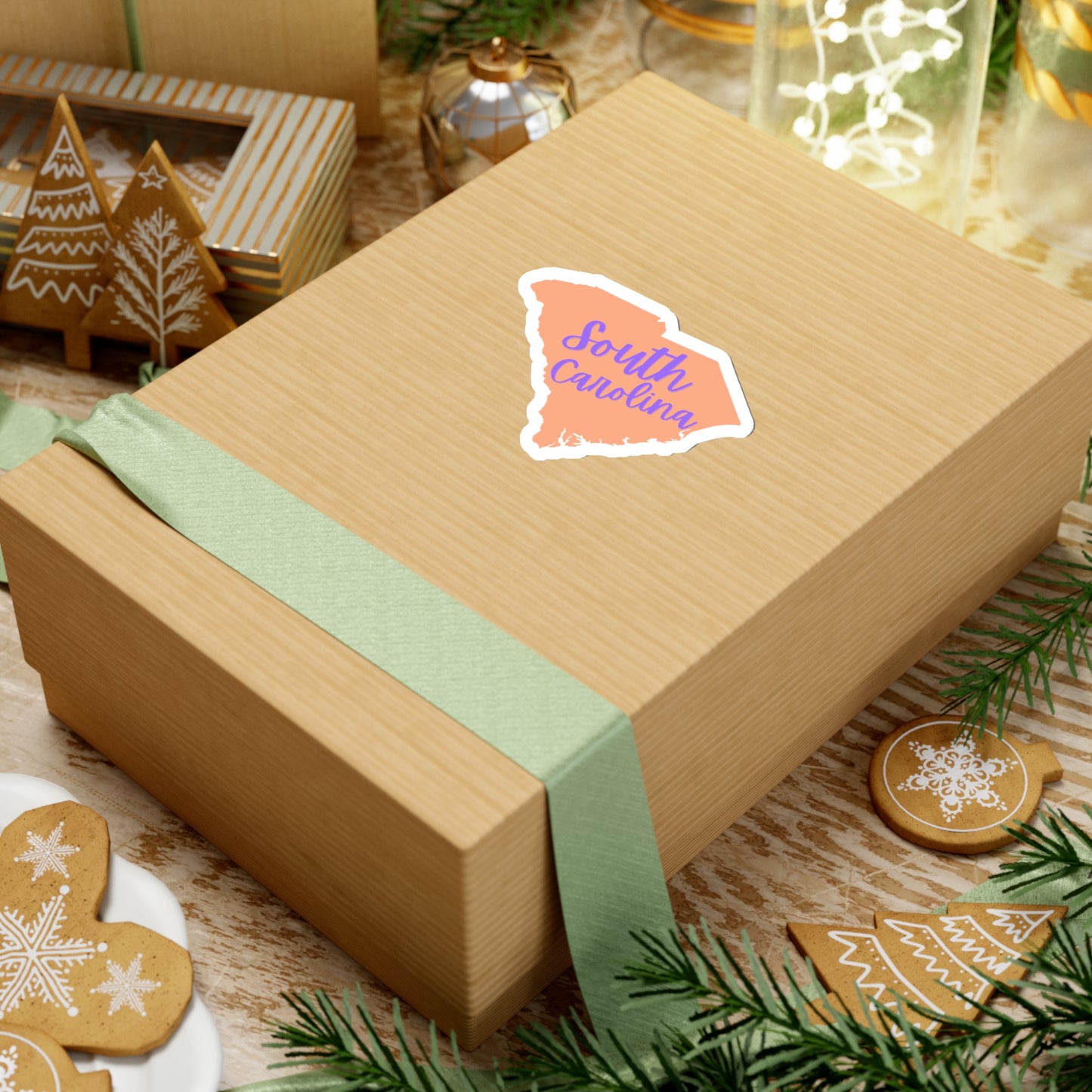 Orange Sherbet & Lavender South Carolina Sticker