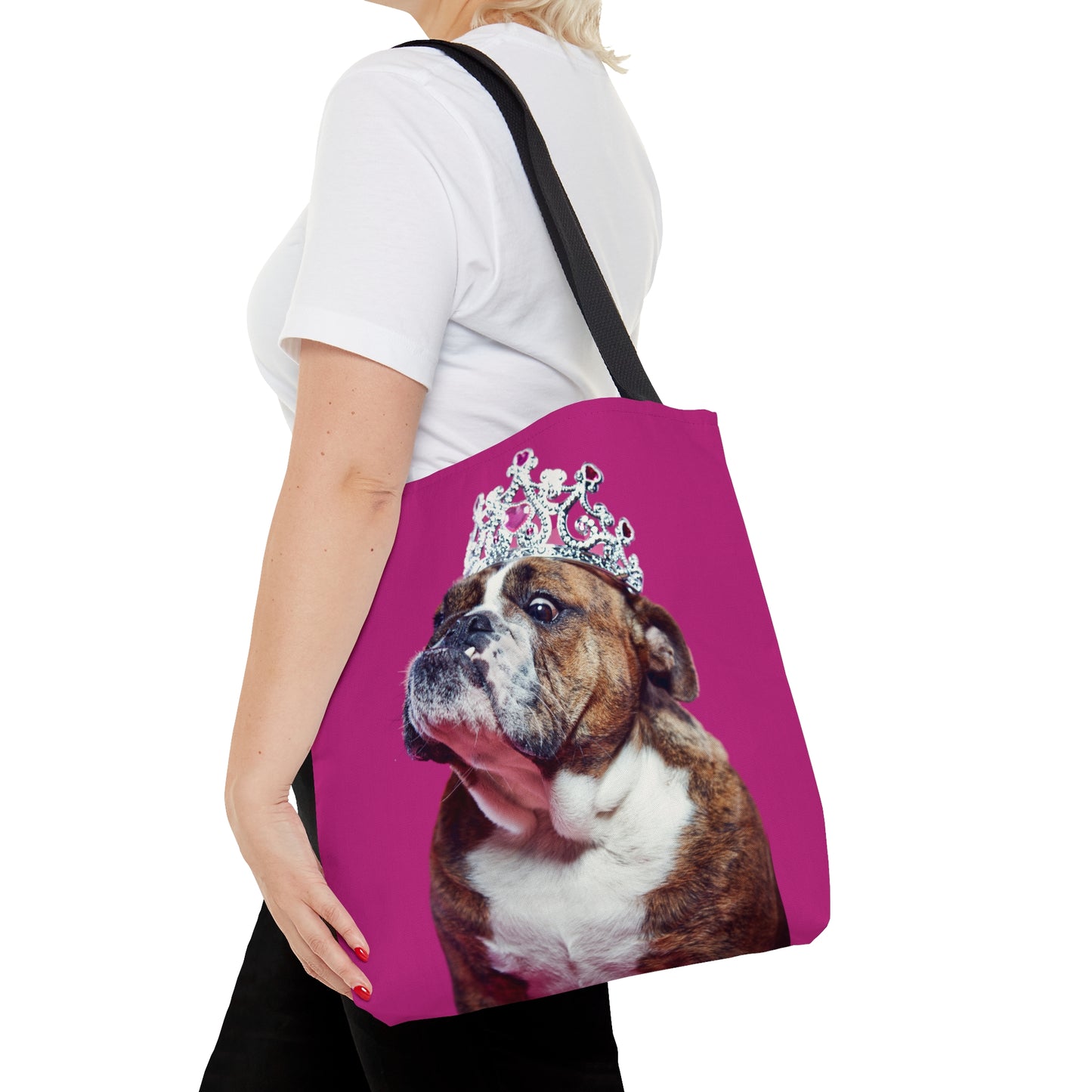 Princess Bulldog Canvas Tote Bag