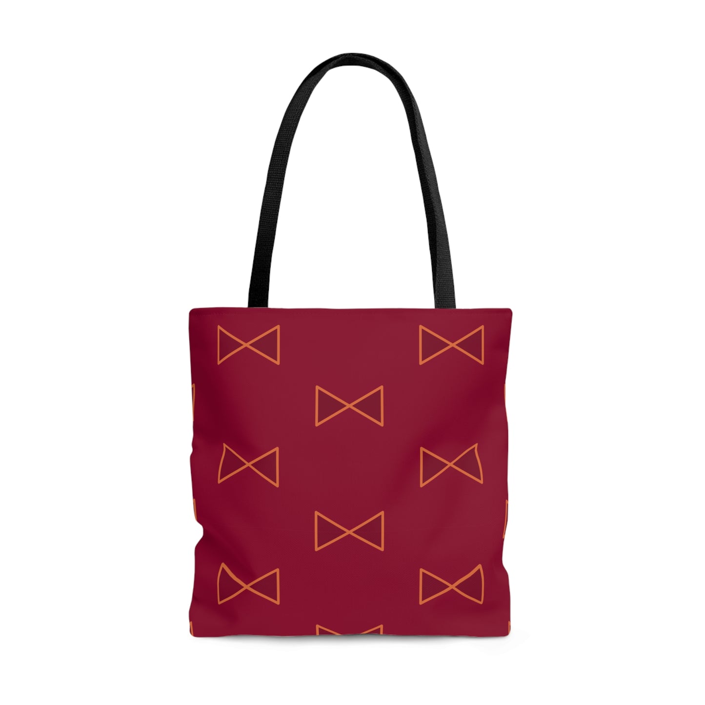 Maroon & Tangerine Bows Canvas Tote Bag