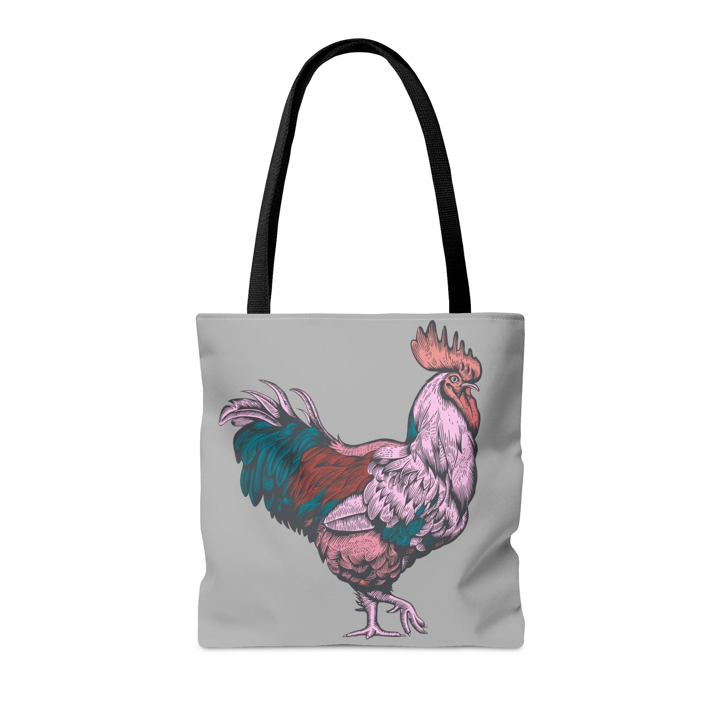 Pink & Turquoise Rooster Gamecock Canvas Tote Bag