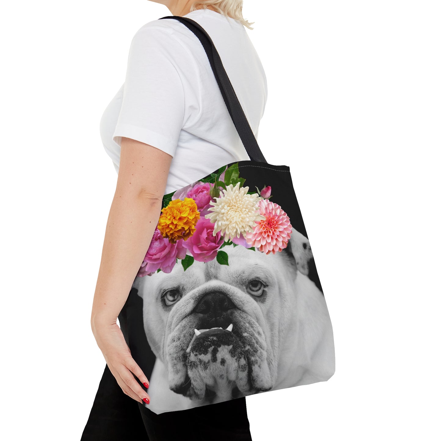 Very Pretty Bulldog Tote Bag | Flower Crown Bulldog