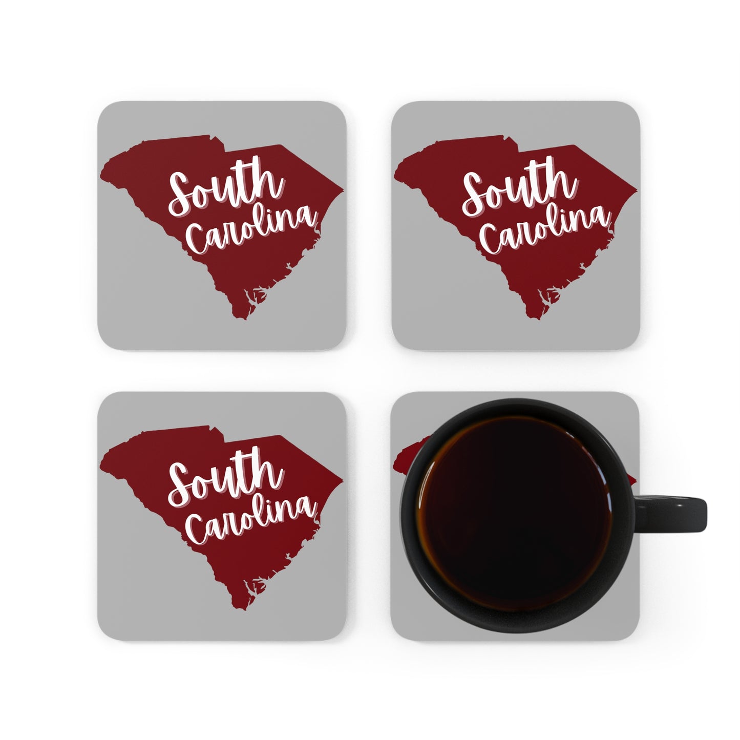 Garnet & Gray South Carolina Coaster Set