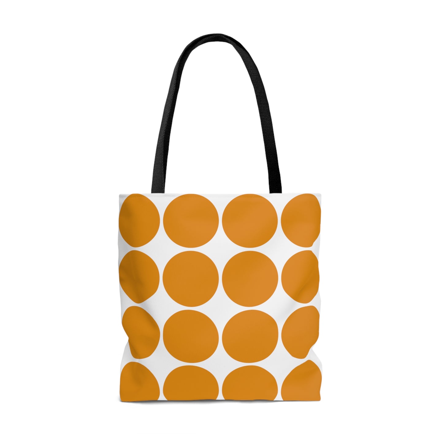 Tangerine Orange & White Circles Tote Bag