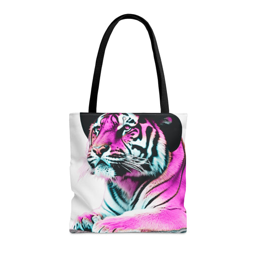 Hot Pink Tiger & Blue Hat Tote Bag