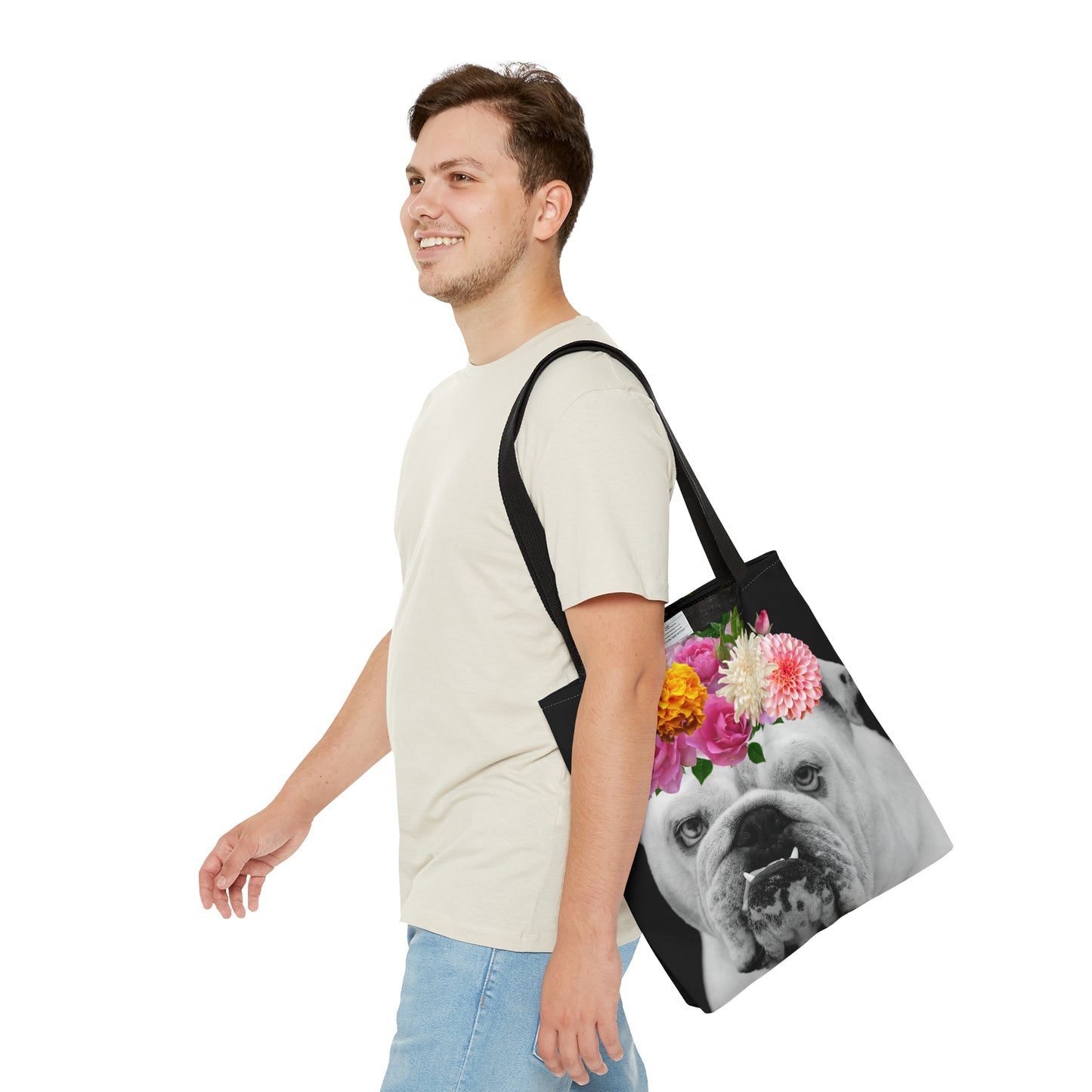 Very Pretty Bulldog Tote Bag | Flower Crown Bulldog