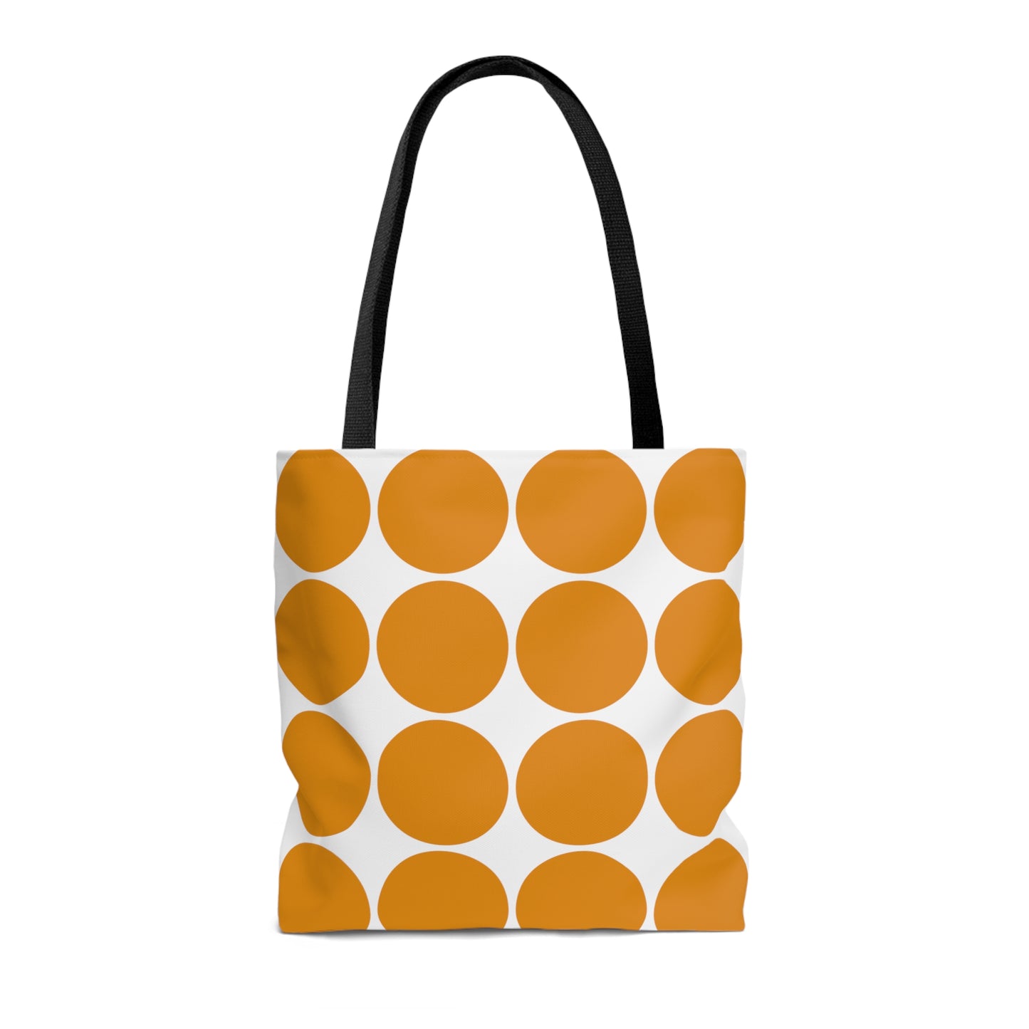 Tangerine Orange & White Circles Tote Bag