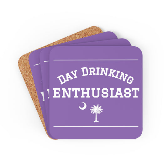 Purple Lavender & White Day Drinking Enthusiast Coaster Set