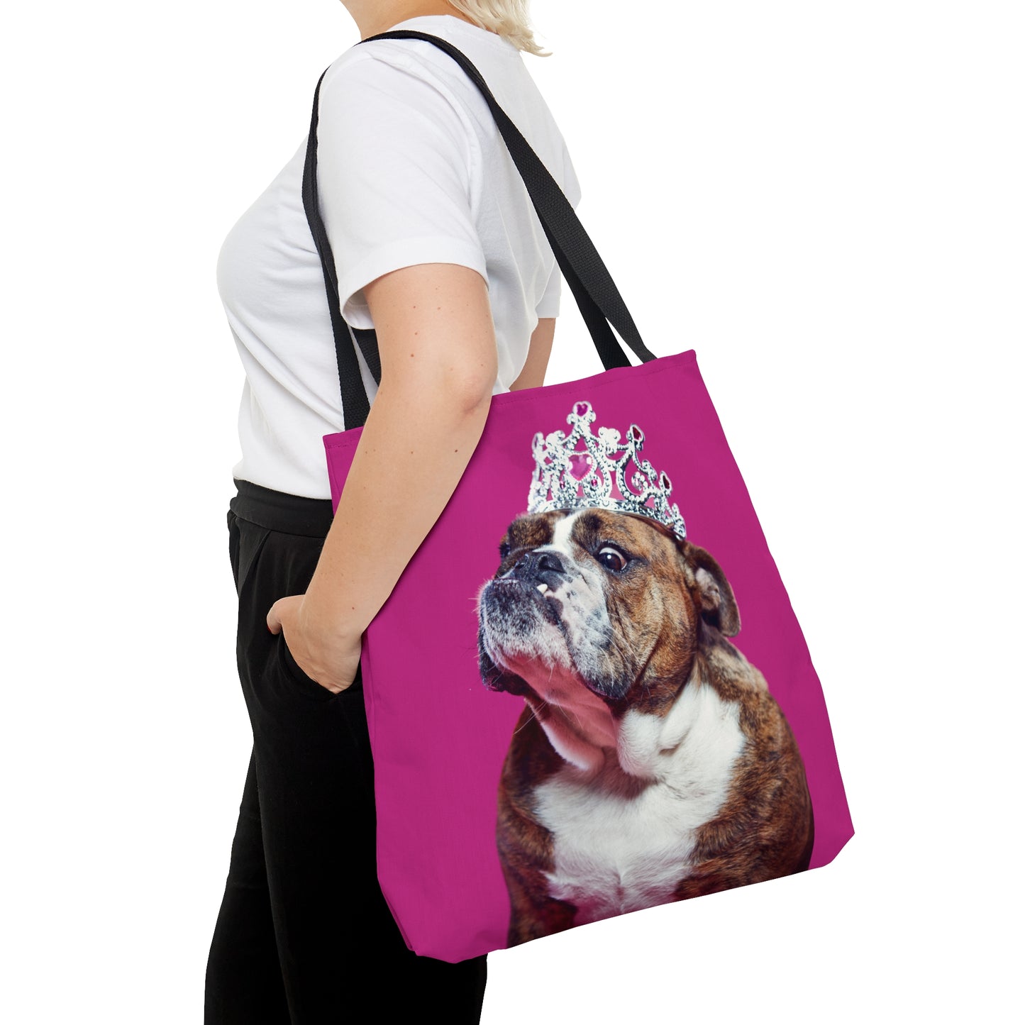 Princess Bulldog Canvas Tote Bag