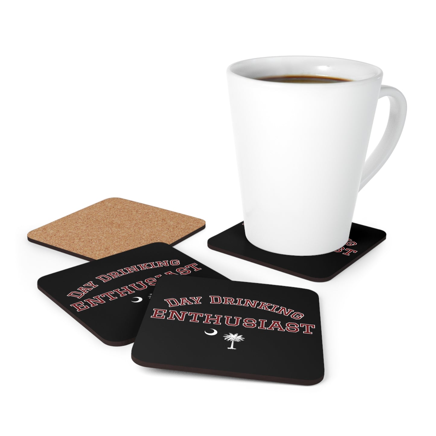 Black & Garnet Day Drinking Enthusiast Coaster Set