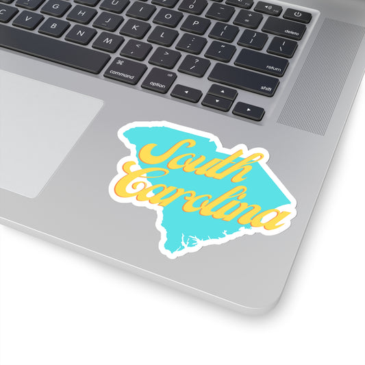 Turquoise & Yellow South Carolina Sticker
