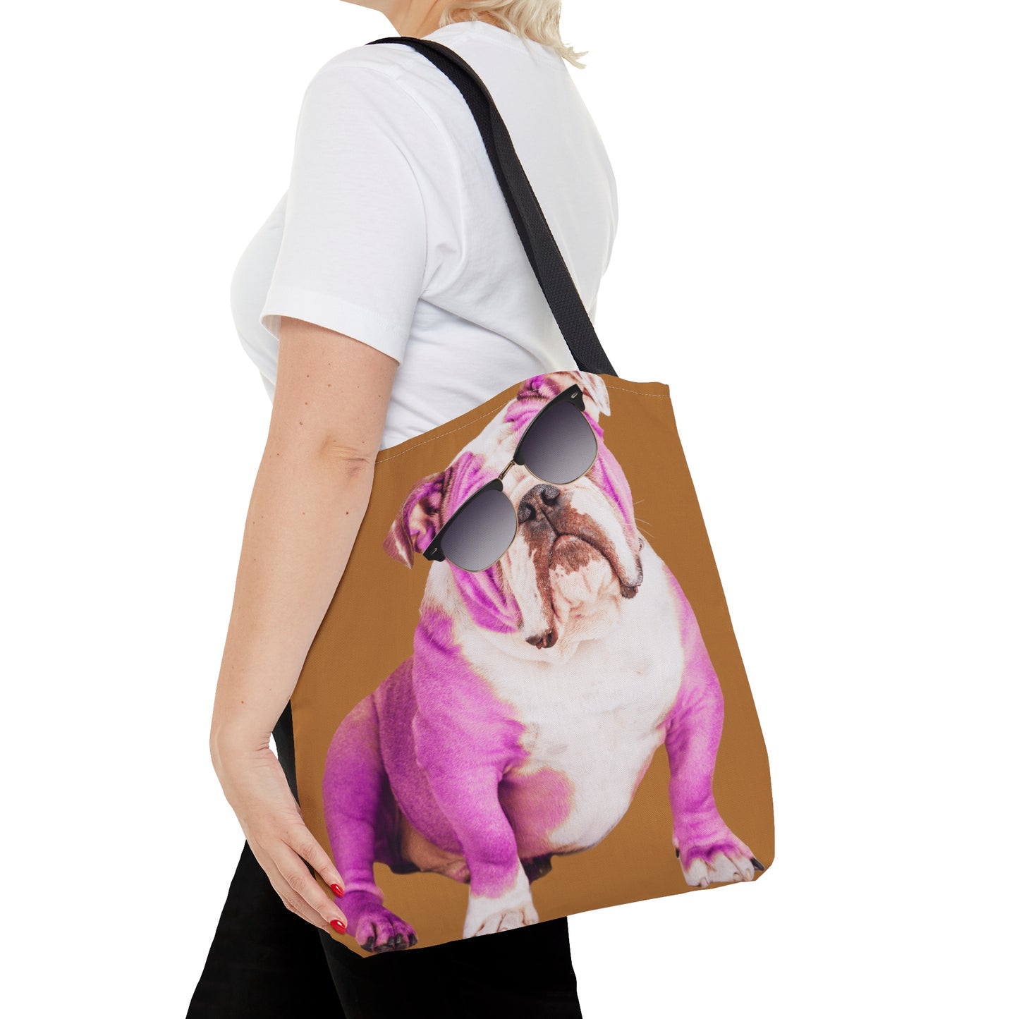 Pink Bulldog with Sunnies Canvas Tote Bag